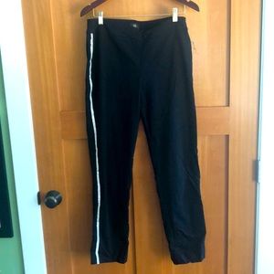 Black pants with sparkle stripes